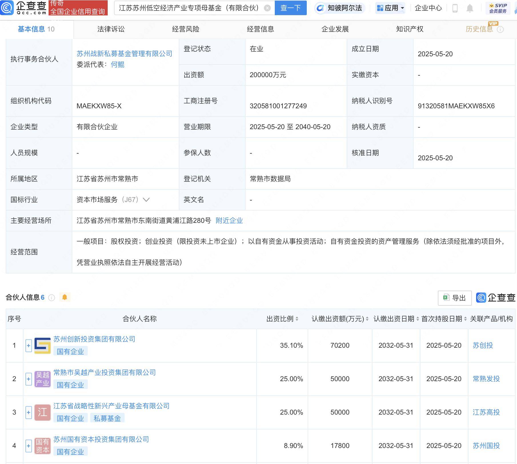 苏州新型能源及智能座驾产业专项母基金登记成立
