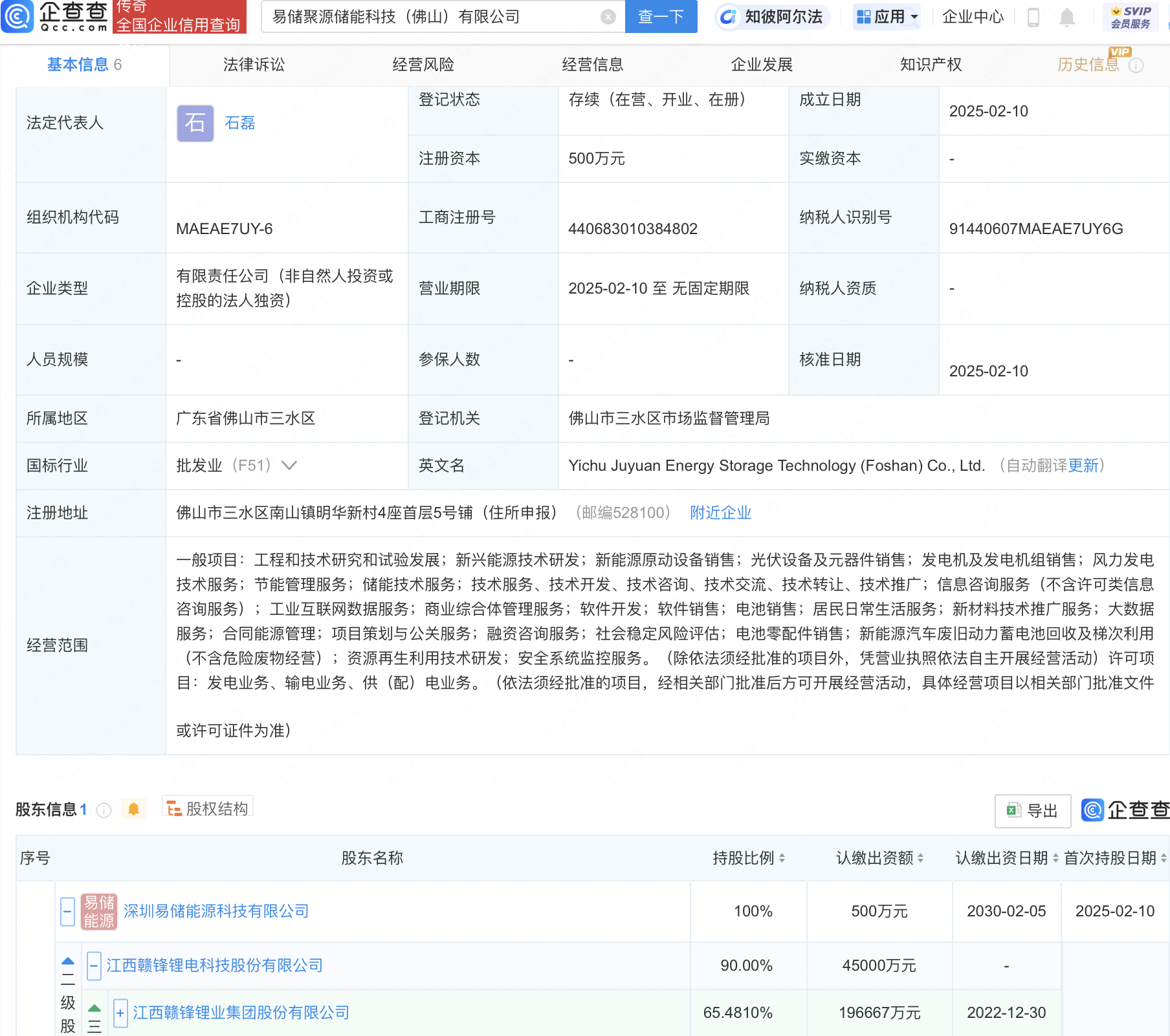 赣锋锂业等投资成立软件开发新公司