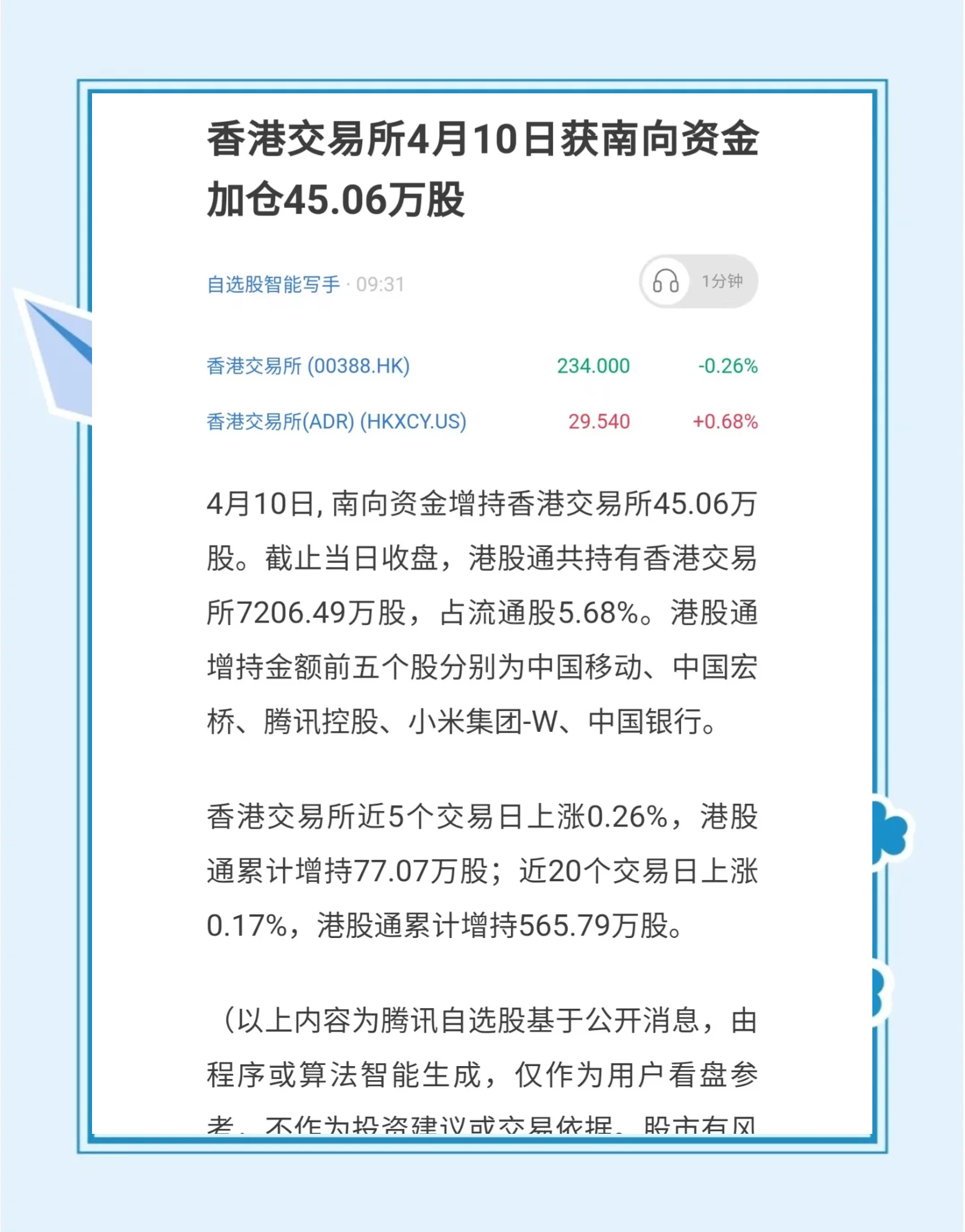 7月17日南向资金净买入18.55亿港元