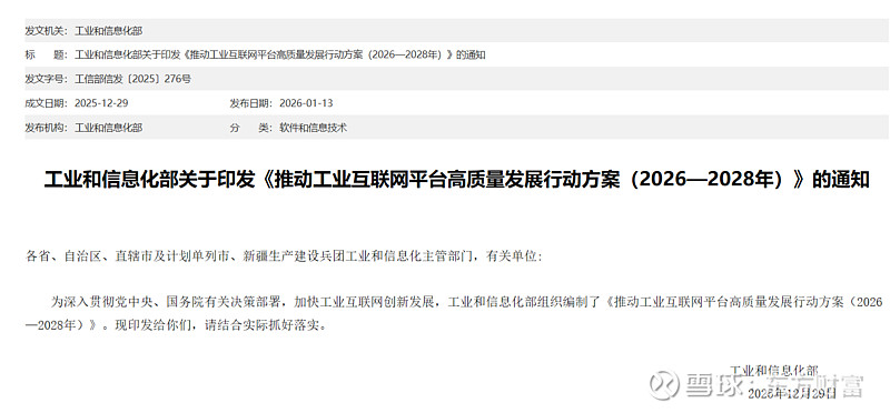 工信部印发《推动工业互联网平台高质量发展行动方案》
